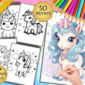 Unicorn Coloring Pages (2 to 4 years)
