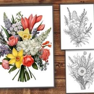 Coloring Pages flower bouquet - Image 2